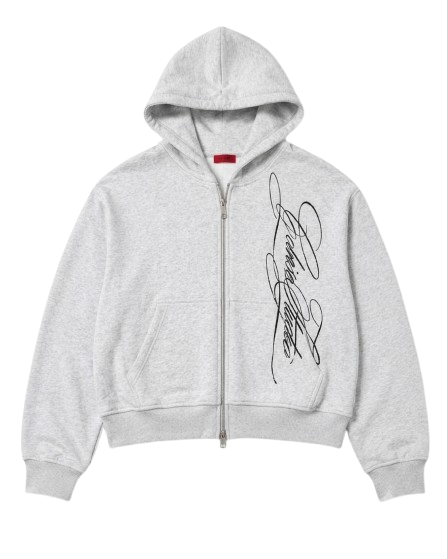 Zip Hoodie — Grey Melange