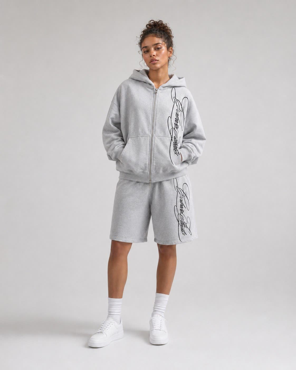 Full Outfit Combo — Grey Melange, studio