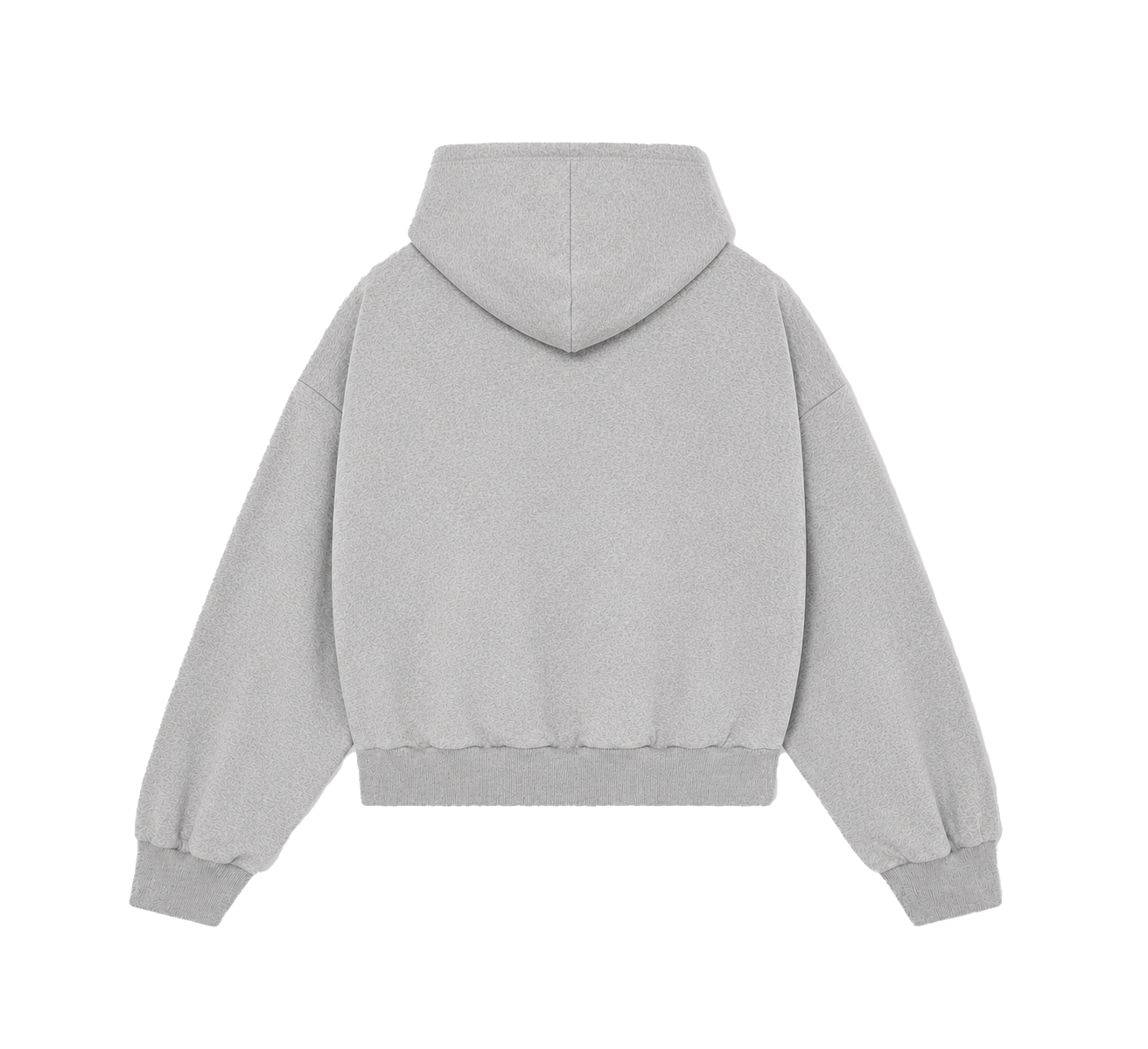 Zip Hoodie — Grey Melange, back