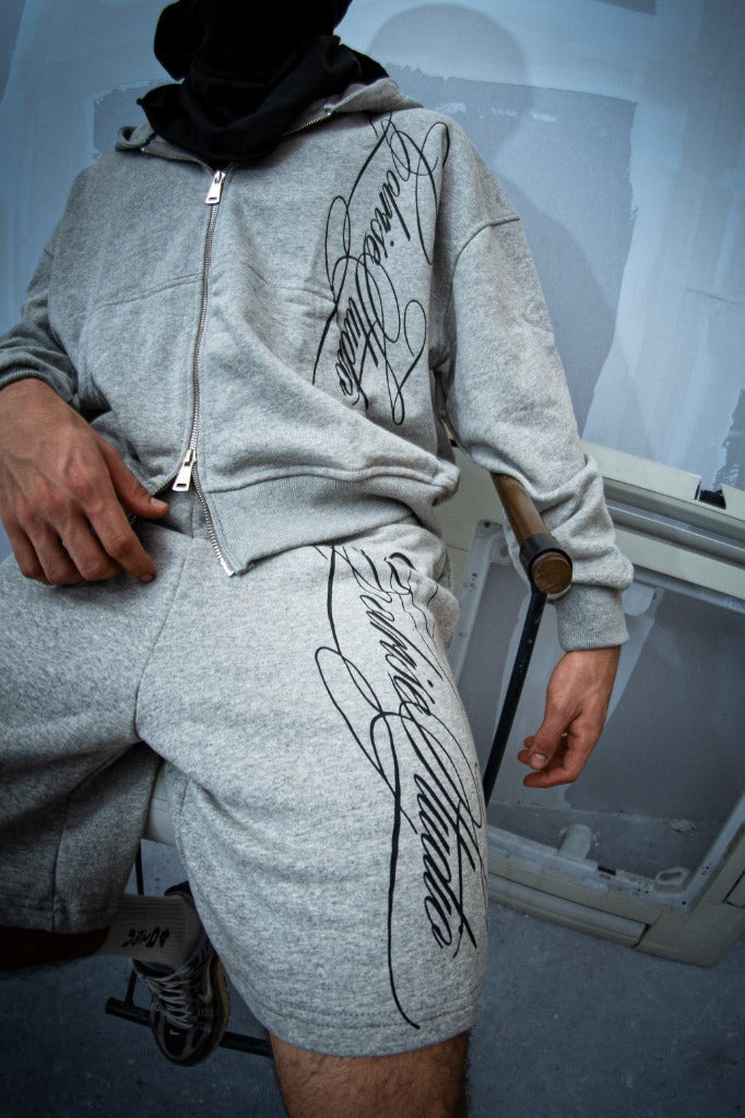 Zip Hoodie — Grey Melange