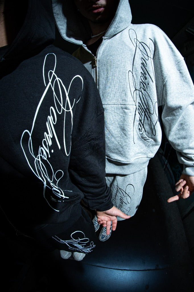 Zip Hoodie — Grey Melange
