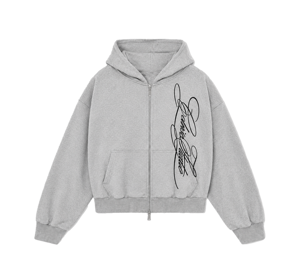Zip Hoodie — Grey Melange