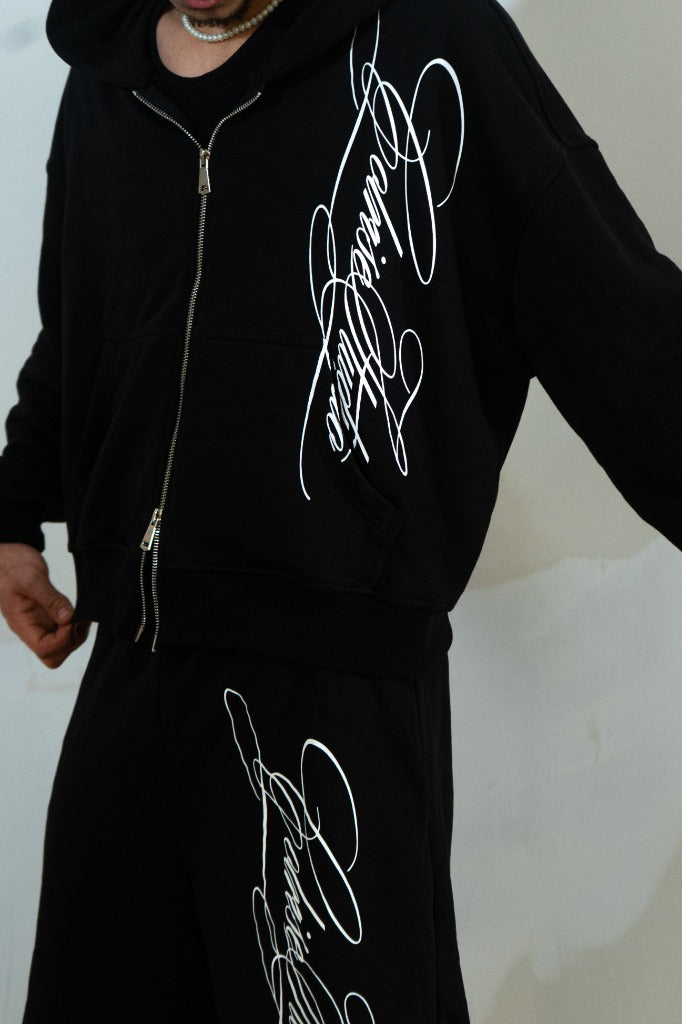 Zip Hoodie — Black