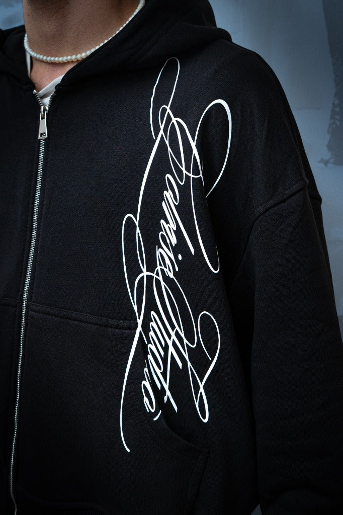 Zip Hoodie — Black