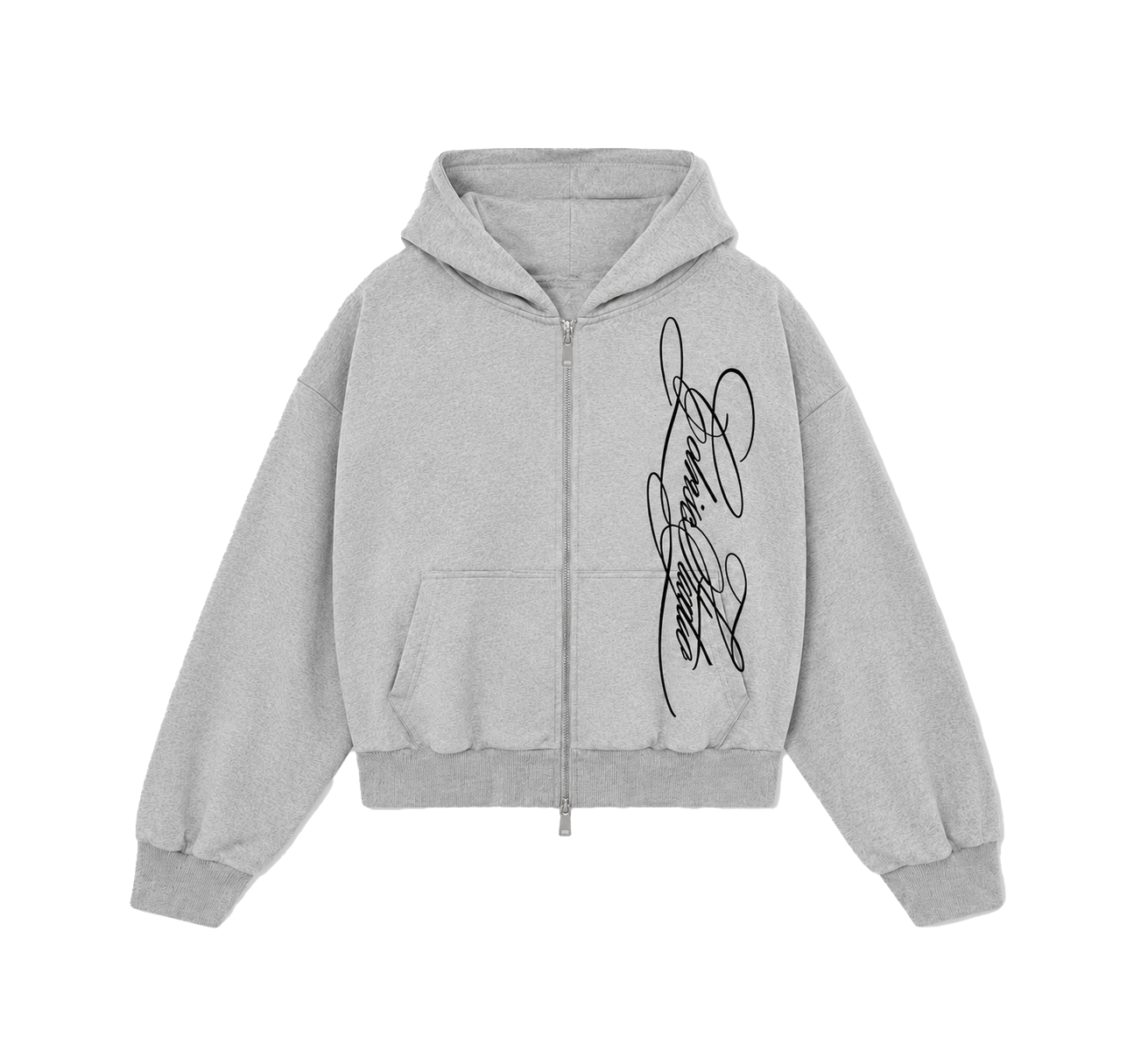 Zip Hoodie, Grey Melange